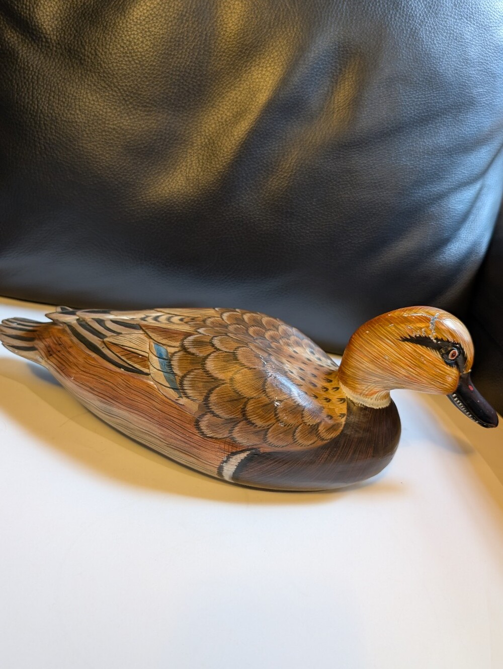 Vintage Hand Carved Wooden Duck Decoy Hand Painted Pintail Drake Decorative Folk